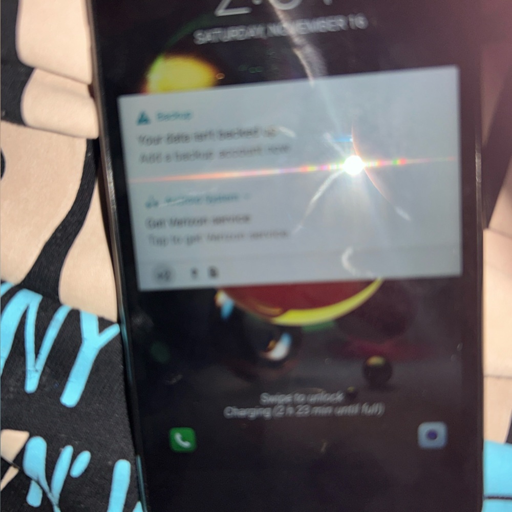 LG Smartphone with Metallic Blue Finish